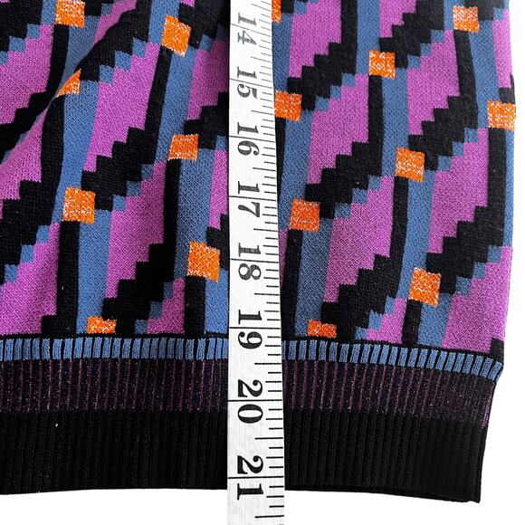 Diane von Furstenberg Iggy Geometric Knit Wool Blend Crewneck Pullover Sweater - Picture 7 of 8